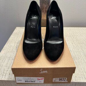 Christian Louboutin Dolly 100 MM Black Suede Pumps